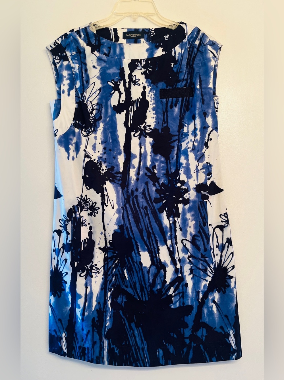 Piazza Sempione abstract floral poplin shift cotton dress size IT 42 / US 6
